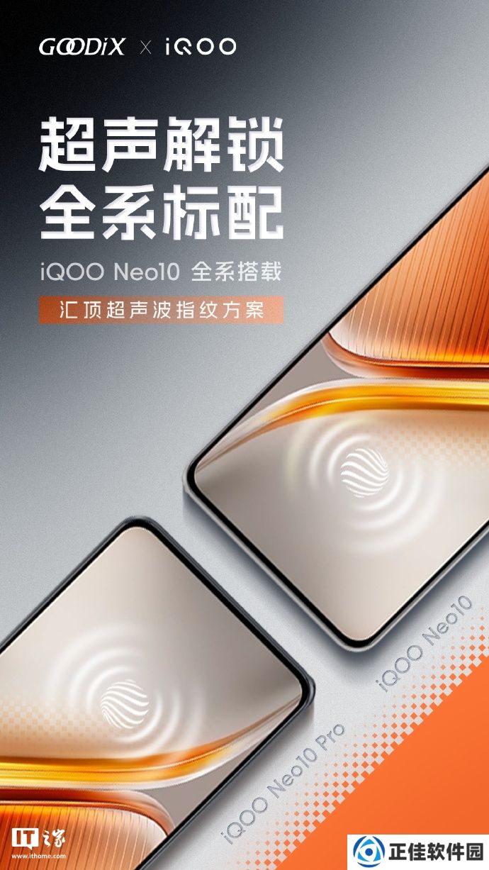 iQOO Neo10 系列手机全系搭载汇顶超声波指纹方案